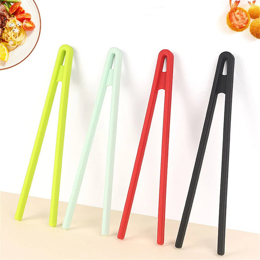 Silicone Home Kitchen Cooking Tongs Food Grade Silicone Thickened Long Handle BBQ Grill Clip Silicone Food Tong
