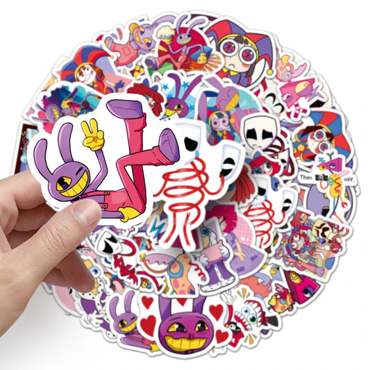 54 PCS The Amazing Digital Circus Sticker Cartoon Skateboard Water Cup Decoration Graffiti Sticker Children’s Toy Birthday Gift