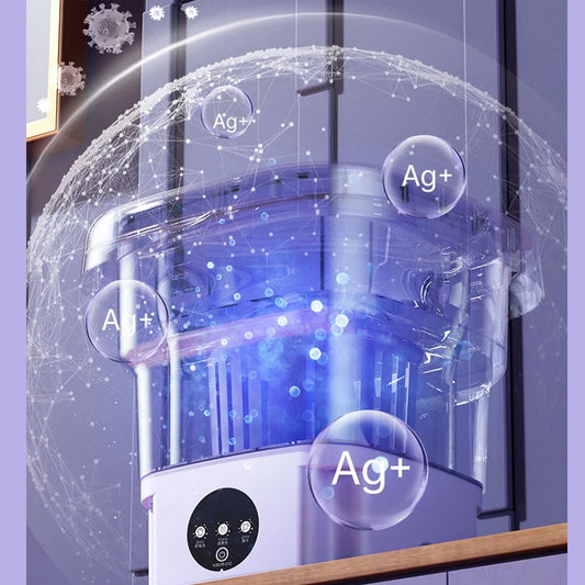 New Folding Portable Washing Machine Big Capacity with Spin Dryer Bucket for Clothes Travel Home Underwear Socks Mini Washer