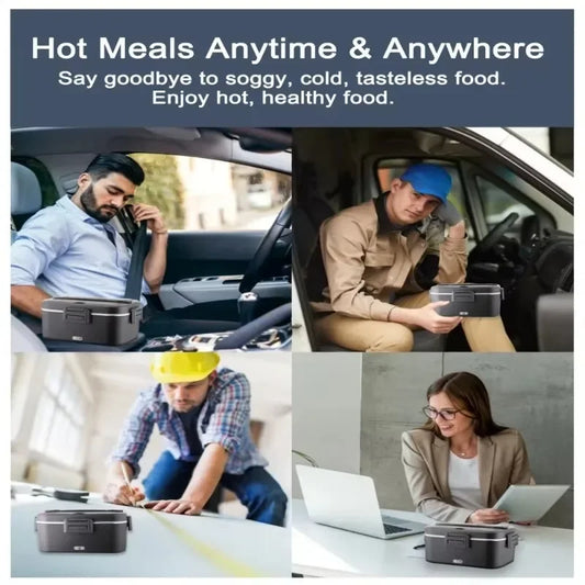1.8L Food Heater 3 in1 Portable Leakproof Heated Lunch Box 75W Electric Lunch Box for Car Truck Office with Insulated Carry Bag