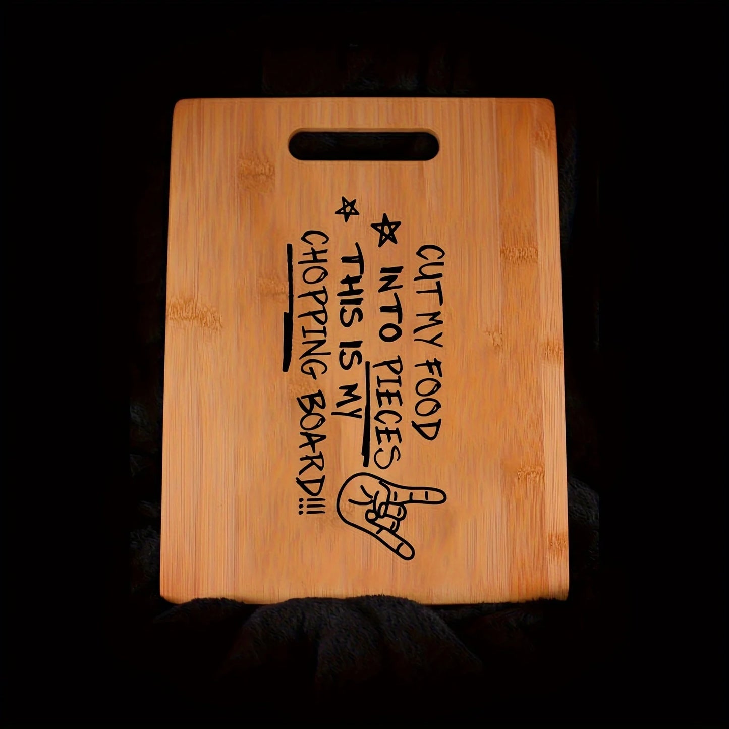 Cutting Board, Engraved Cutting Board, Cut My Food into Small Pieces Cutting Board, Laser Engraved Funny Bamboo Cutting Board