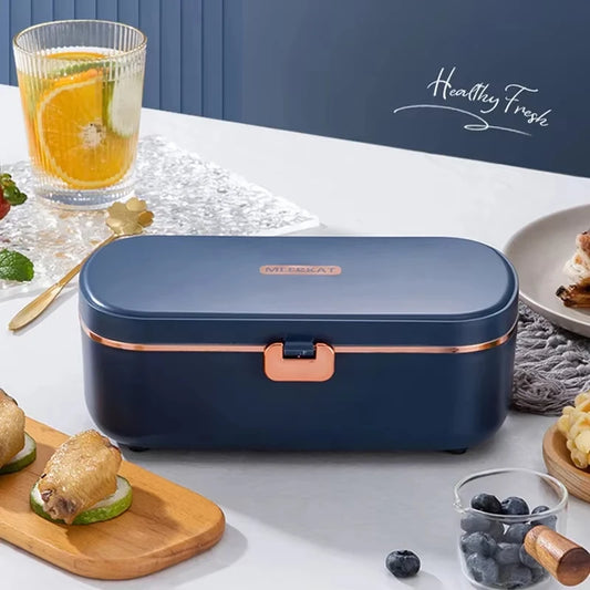 220V Electric Lunch Box 900ml Portable Rice Cooker Water Free Heating Bento Box Thermostatic Heating Food Warmer For Office