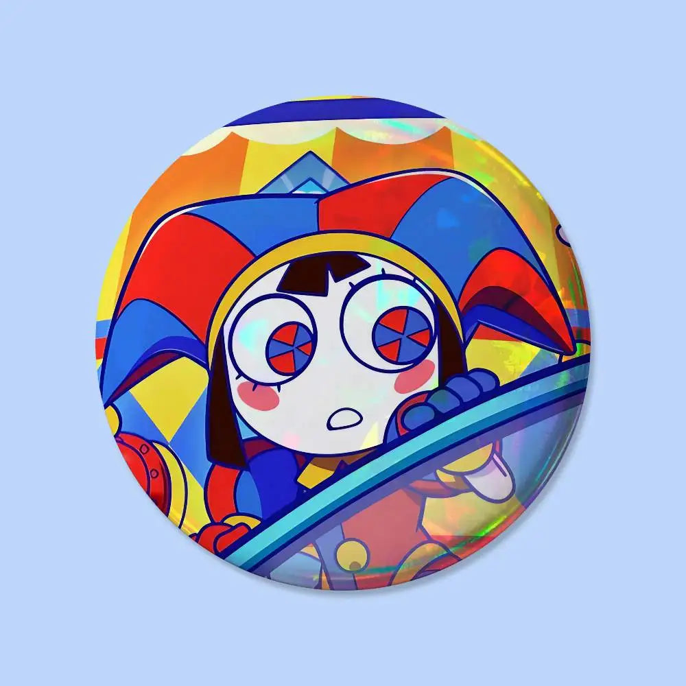 The A-Animated D-Digital Circus Badges 25 32 44 58 75 Mm Round Cosplay Pin Bag Decor Fans Collect Friends Gifts Brooch Souvenir