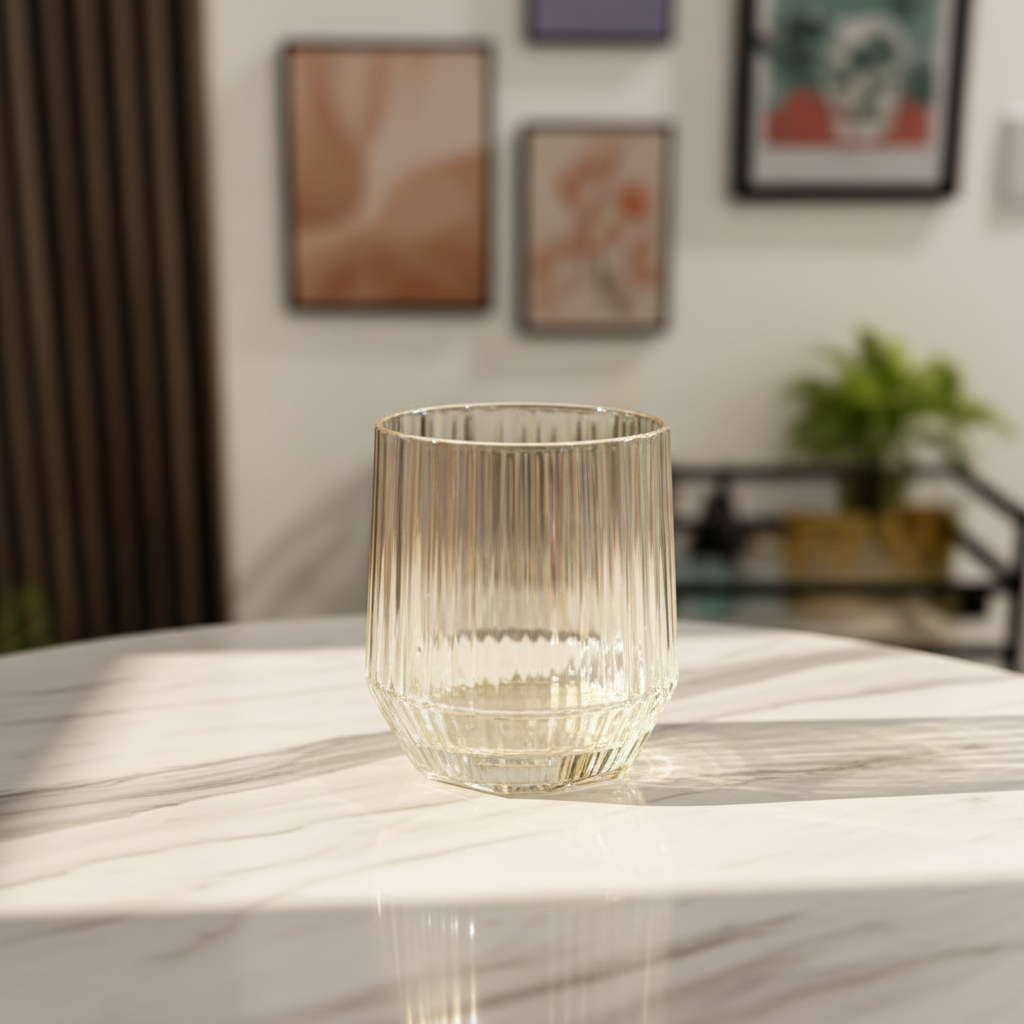 Vaso corto diamond line gold - lifestyle