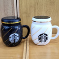 Taza Starbucks cerámica con tapa por mayor - Bazar Mayorista