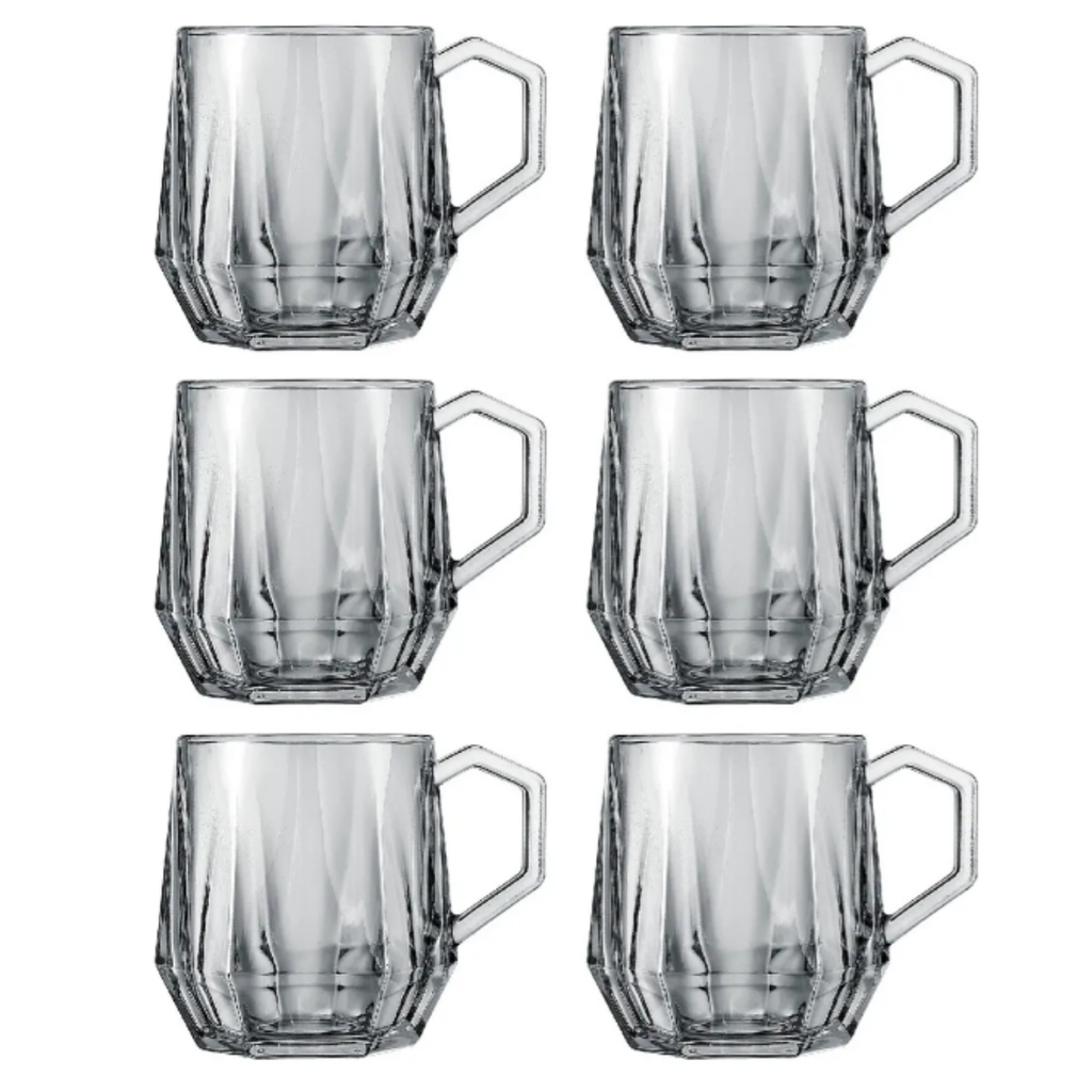 Set de tazas de cafe diamond grey por mayor - Bazar Mayorista