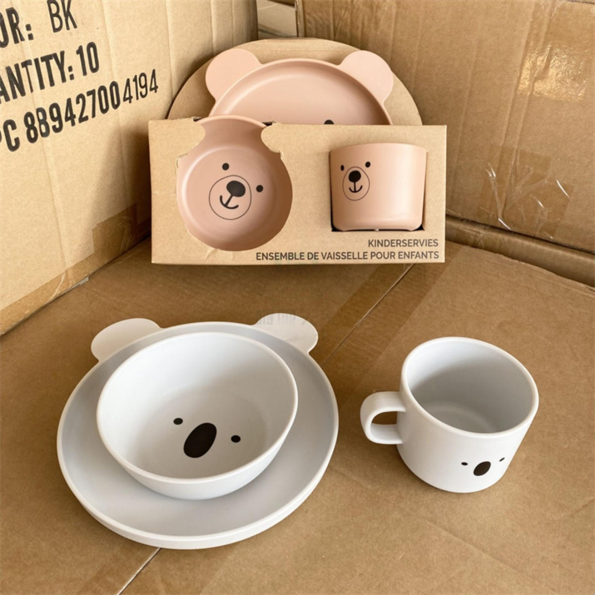 Set de platos y cuenco Oso y koala por mayor - Bazar Mayorista