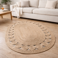 Alfombra Sol Oval con borde por mayor - Bazar Mayorista