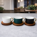Taza ceramica Line wood por mayor - Bazar Mayorista