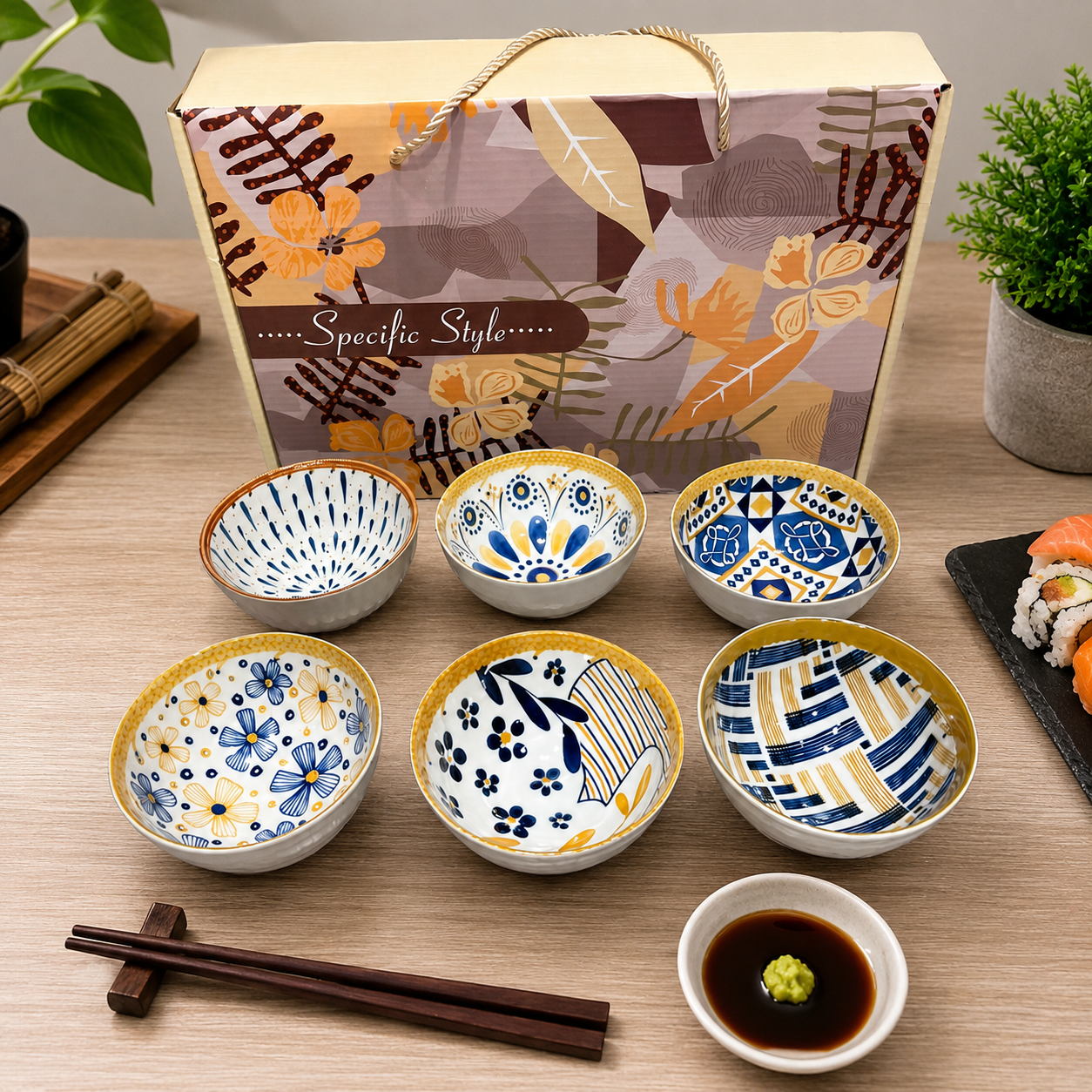 Set x6 Cuencos de Porcelana Colors