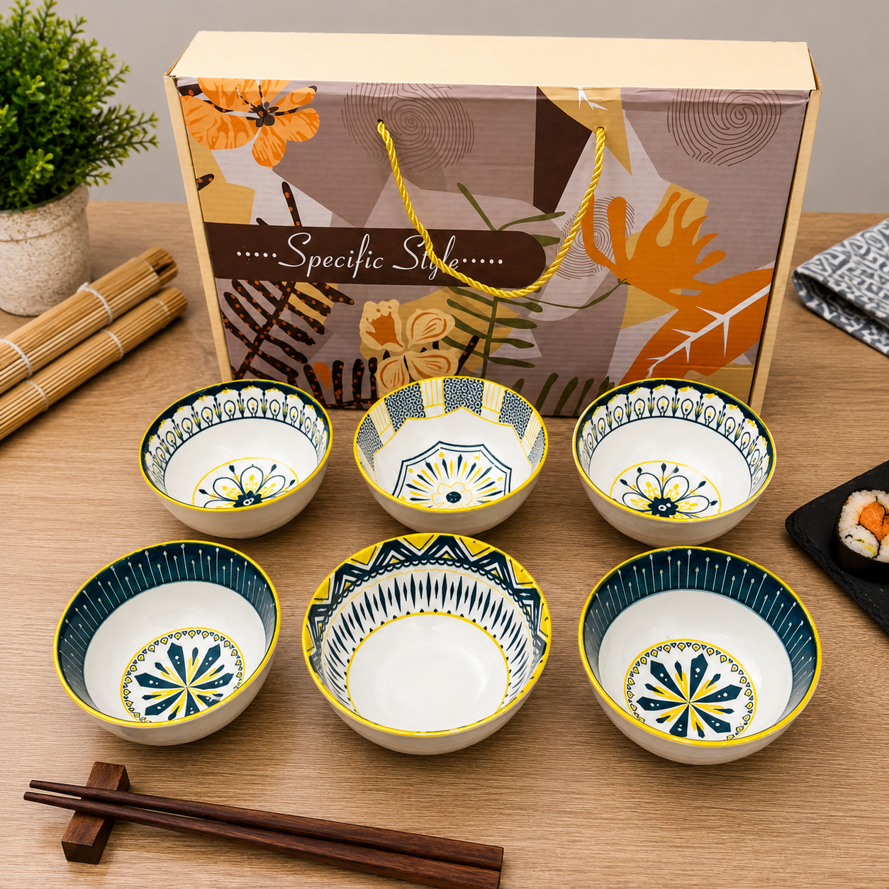 Set x6 Cuencos de Porcelana