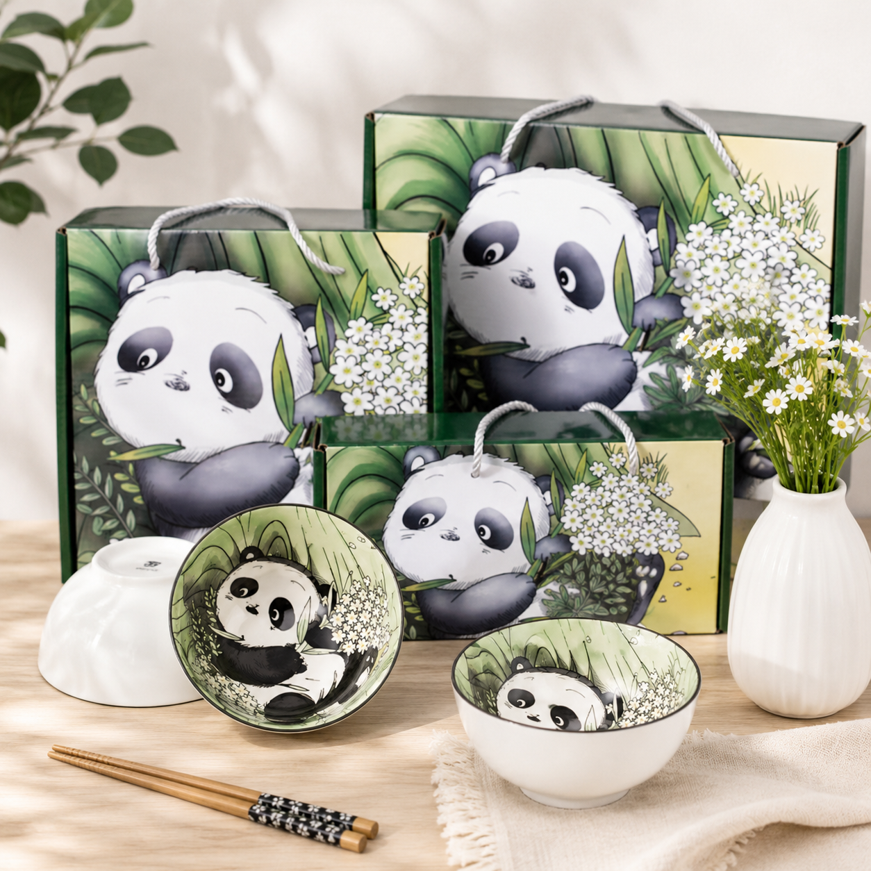Set x6 Cuencos de Porcelana Panda