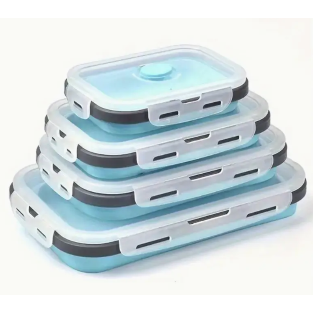 Vianda Plegable de Silicona Set x4 por mayor - Bazar Mayorista