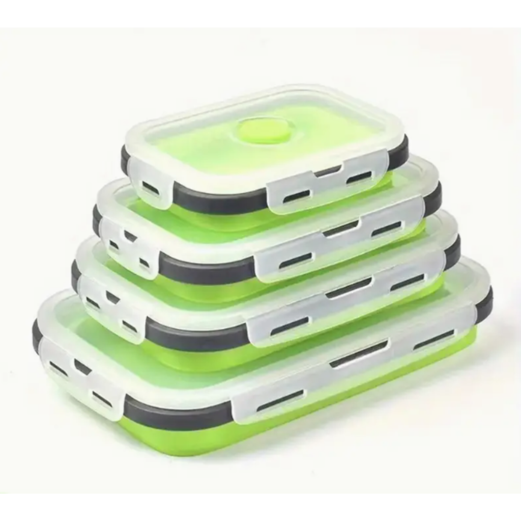 Vianda Plegable de Silicona Set x4 por mayor - Bazar Mayorista