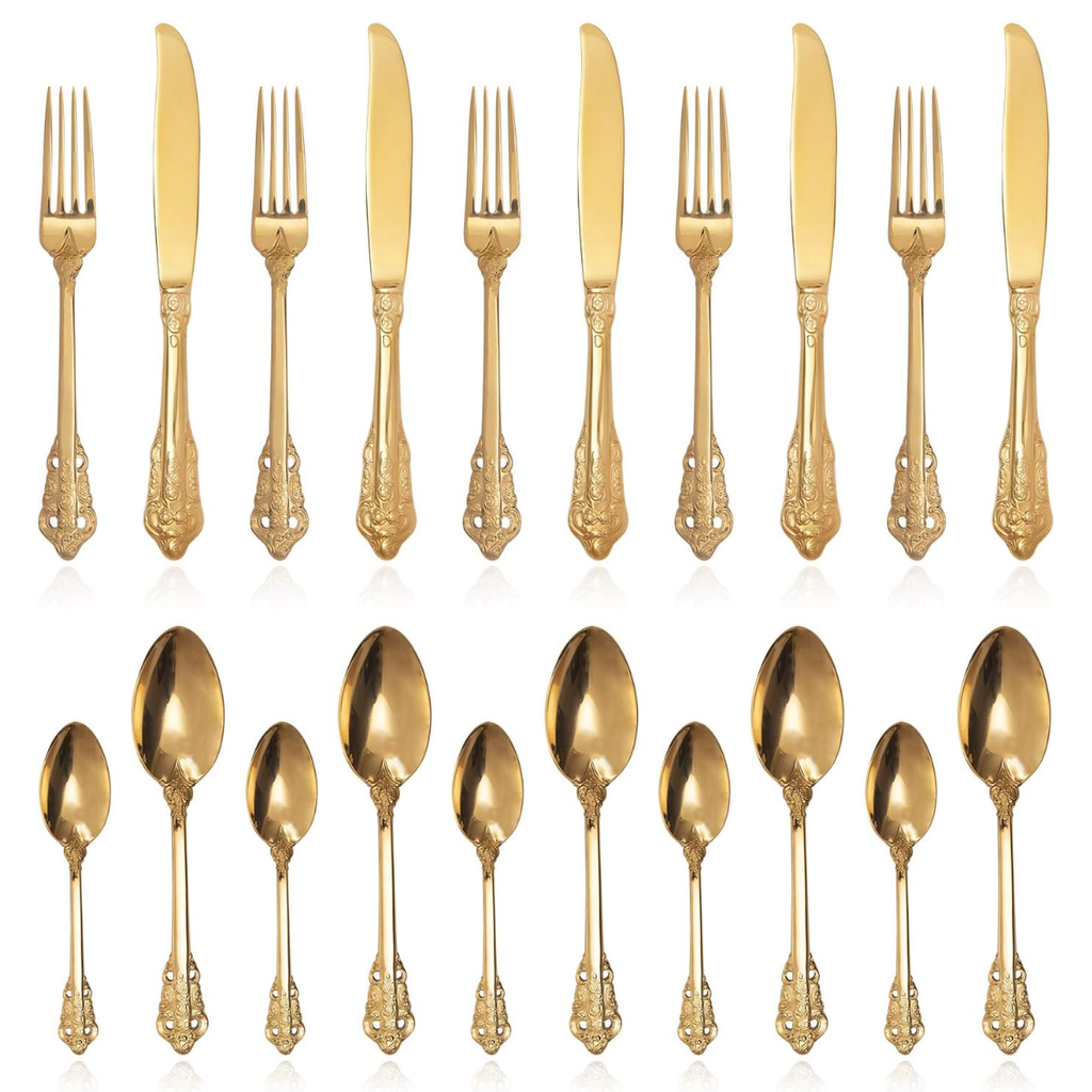Cubiertos Set x24 Dorados por mayor - Bazar Mayorista