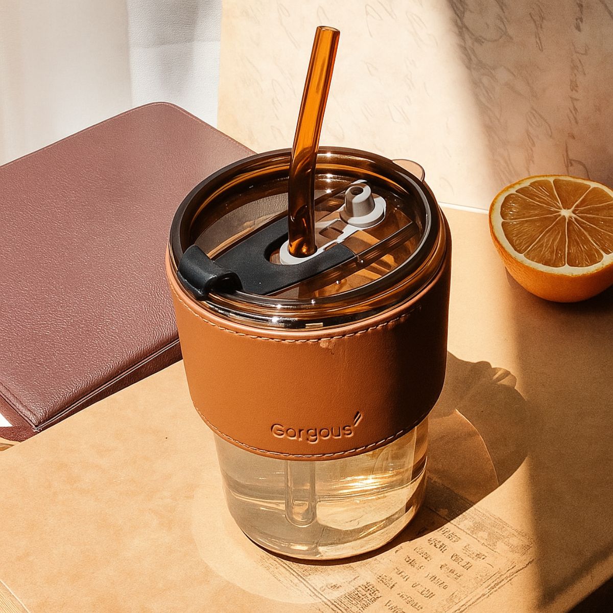 Vaso de vidrio ambar por mayor - Bazar Mayorista