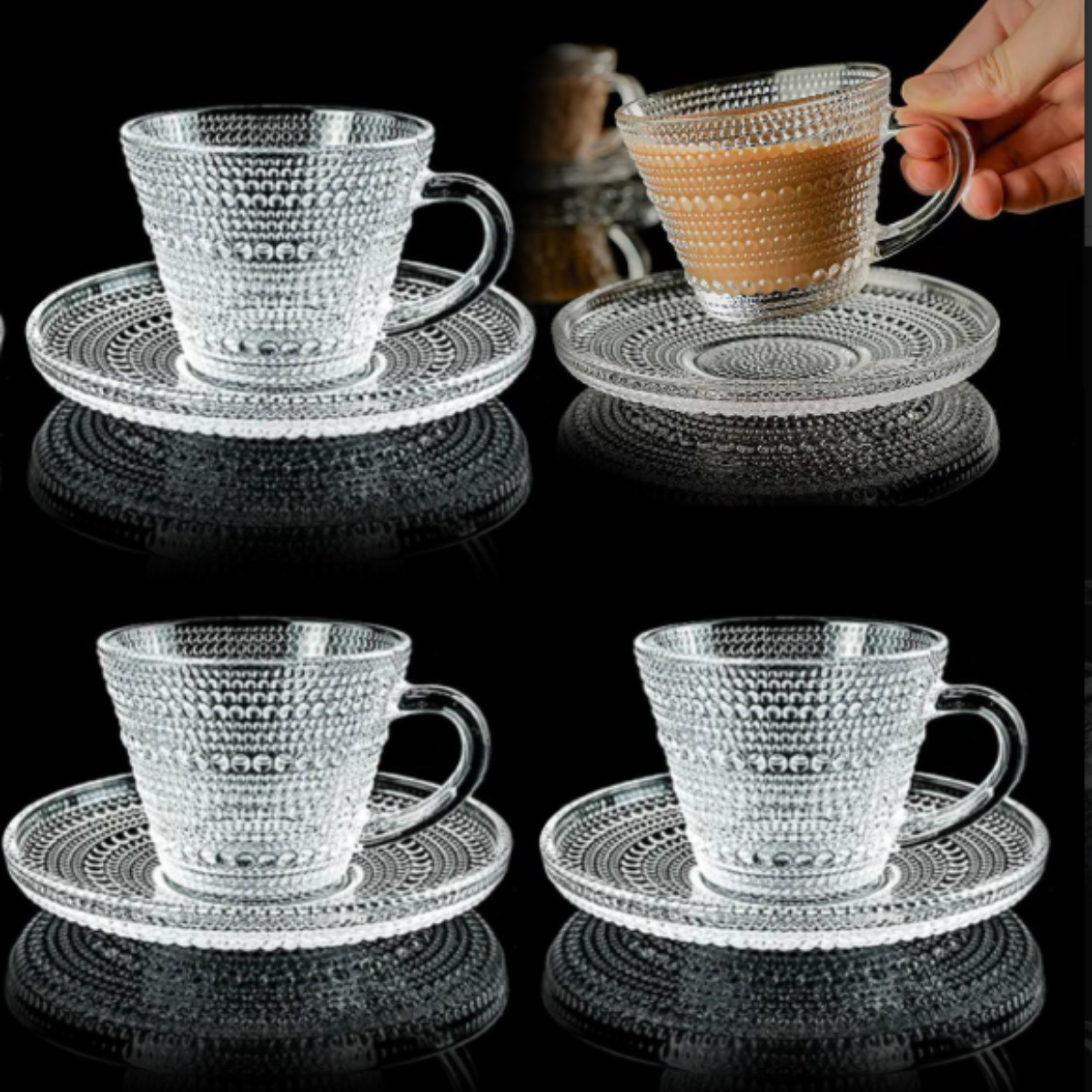 Set tazas cafe point tornasolado por mayor - Bazar Mayorista