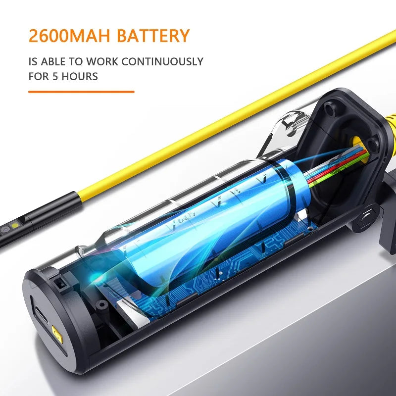 Dual Lens WIFI Endoscope HD1080P Wireless Pipe Inspection Borescope Camera Car Check Waterproof LEDs 2600mAh With Phone Holder