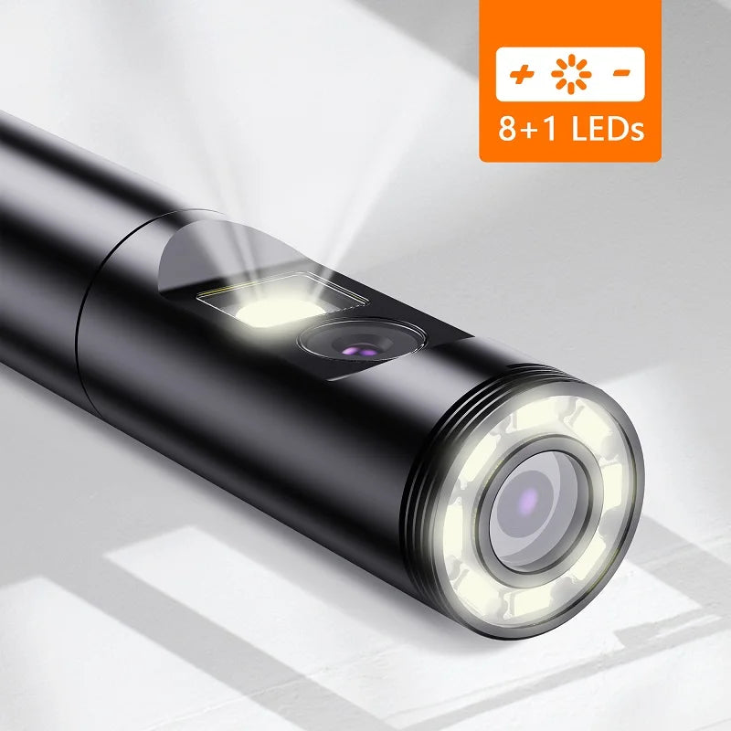 Dual Lens WIFI Endoscope HD1080P Wireless Pipe Inspection Borescope Camera Car Check Waterproof LEDs 2600mAh With Phone Holder