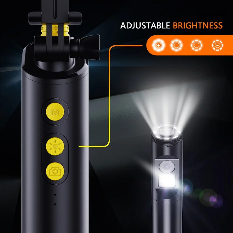 Dual Lens WIFI Endoscope HD1080P Wireless Pipe Inspection Borescope Camera Car Check Waterproof LEDs 2600mAh With Phone Holder