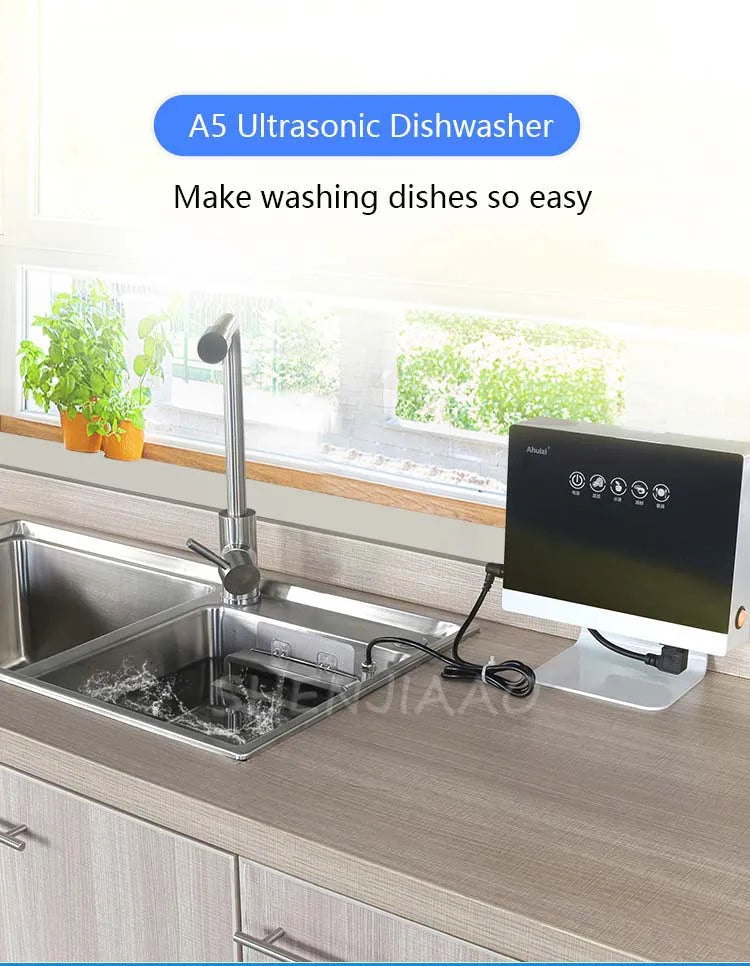 110V/220V Portable Sink Dishwasher Small Free-standing Installation-free Automatic Household Kitchen Ultrasonic Dishwasher A5