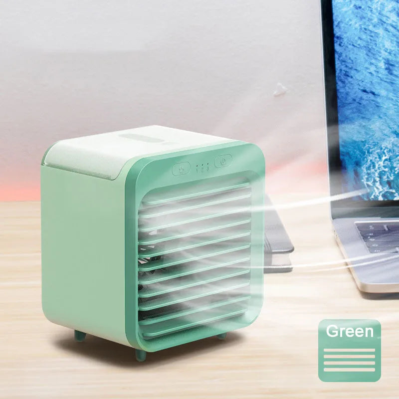 Portable Air Conditioner Fan USB Desktop Fan Rechargeable Mini Air Humidifier Cooler Table Cooling Mist Fan for Office Home