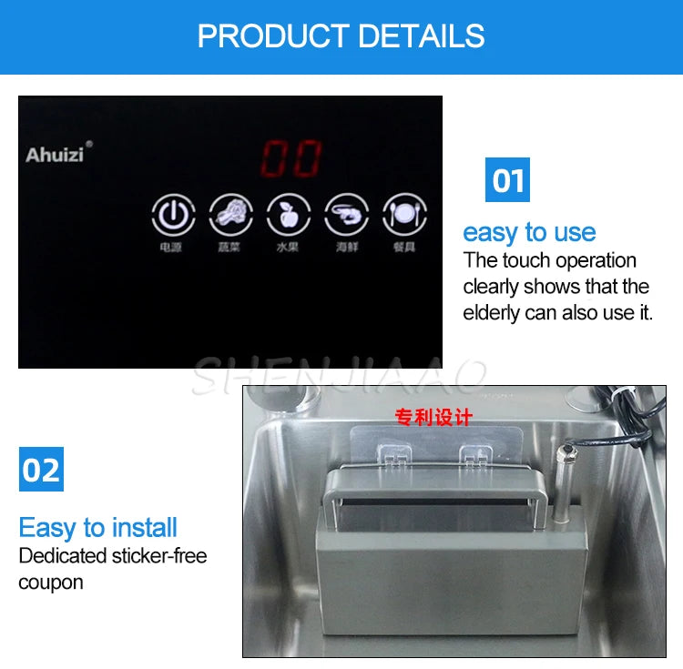 110V/220V Portable Sink Dishwasher Small Free-standing Installation-free Automatic Household Kitchen Ultrasonic Dishwasher A5