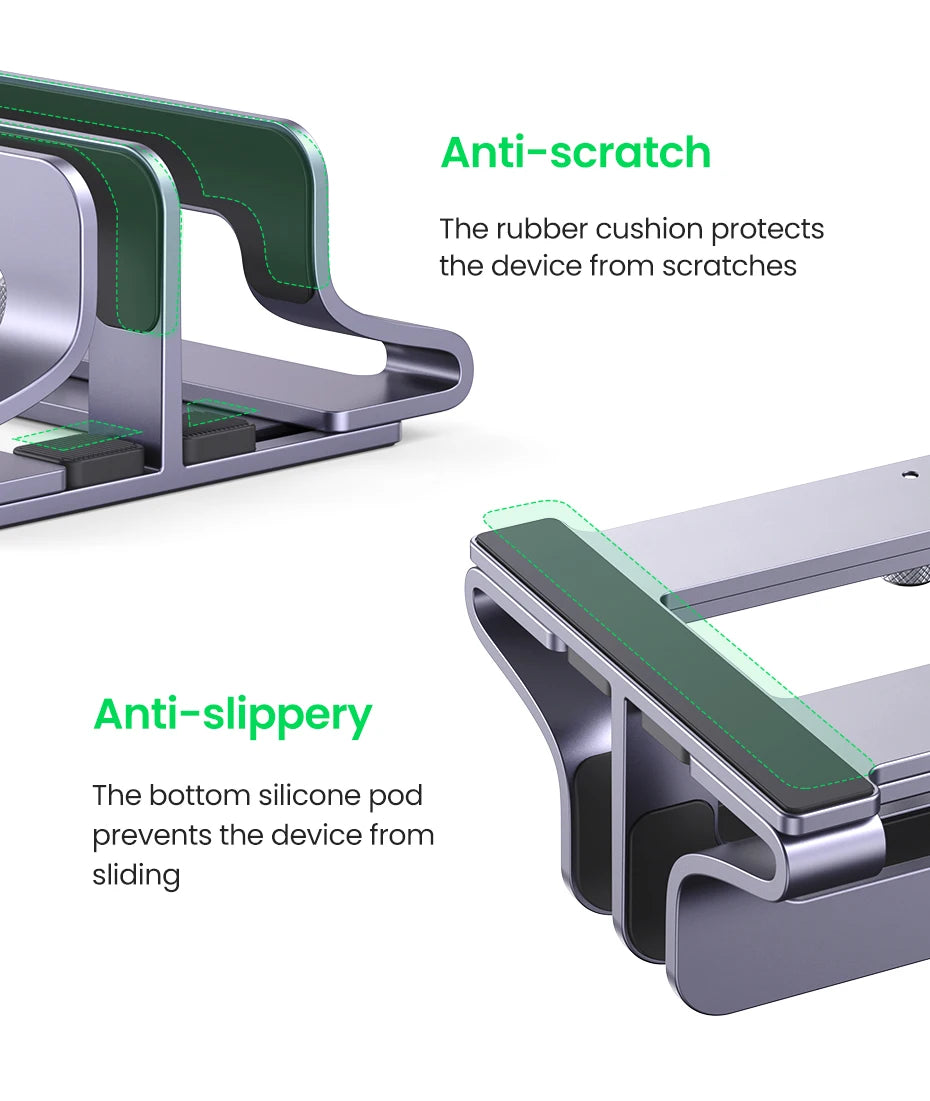 UGREEN Vertical Laptop Stand Holder Foldable Aluminum Notebook Stand Laptop Tablet Stand Support For Macbook Air Pro PC 17 inch