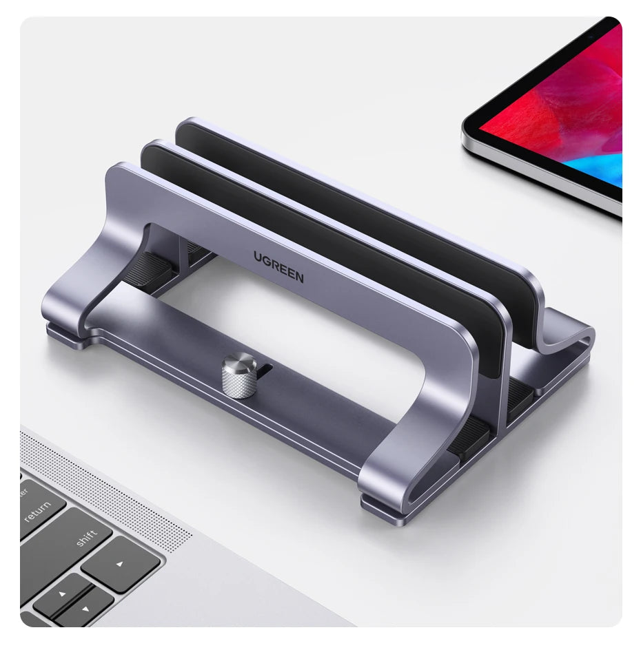 UGREEN Vertical Laptop Stand Holder Foldable Aluminum Notebook Stand Laptop Tablet Stand Support For Macbook Air Pro PC 17 inch