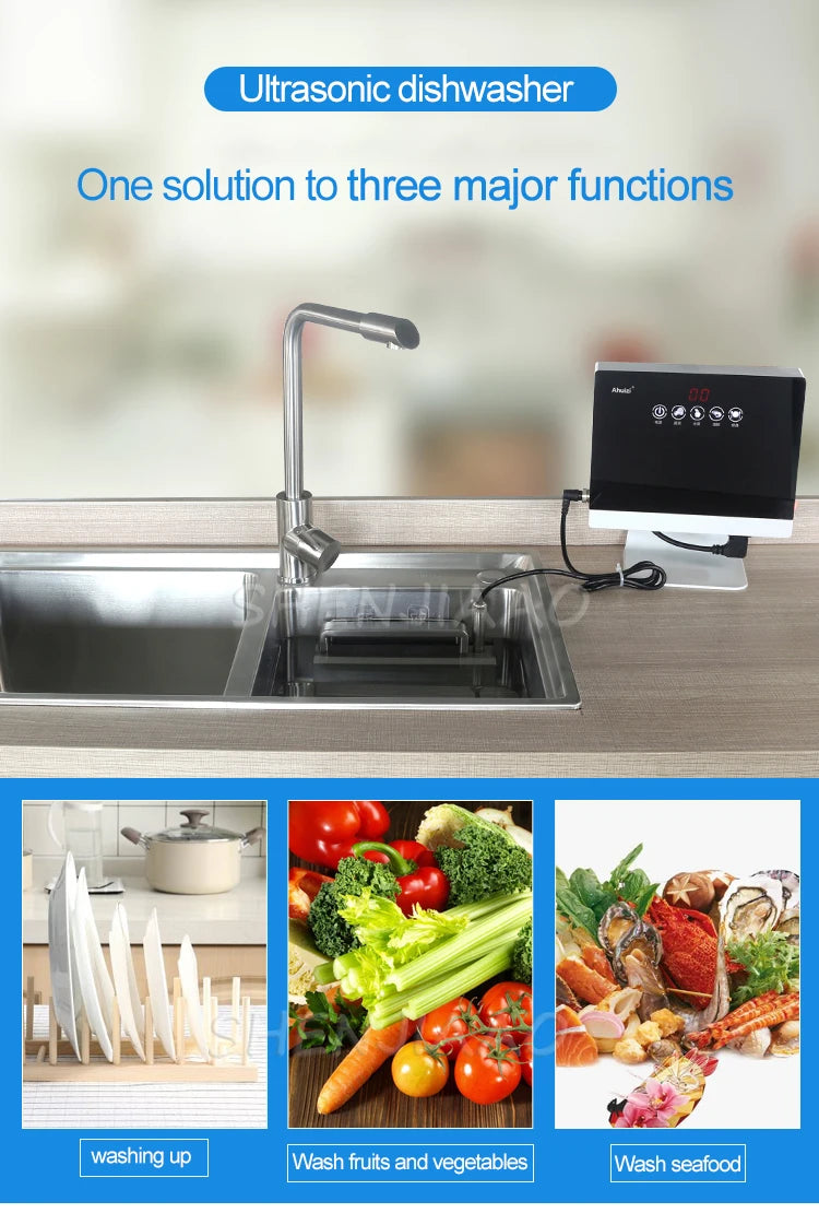 110V/220V Portable Sink Dishwasher Small Free-standing Installation-free Automatic Household Kitchen Ultrasonic Dishwasher A5
