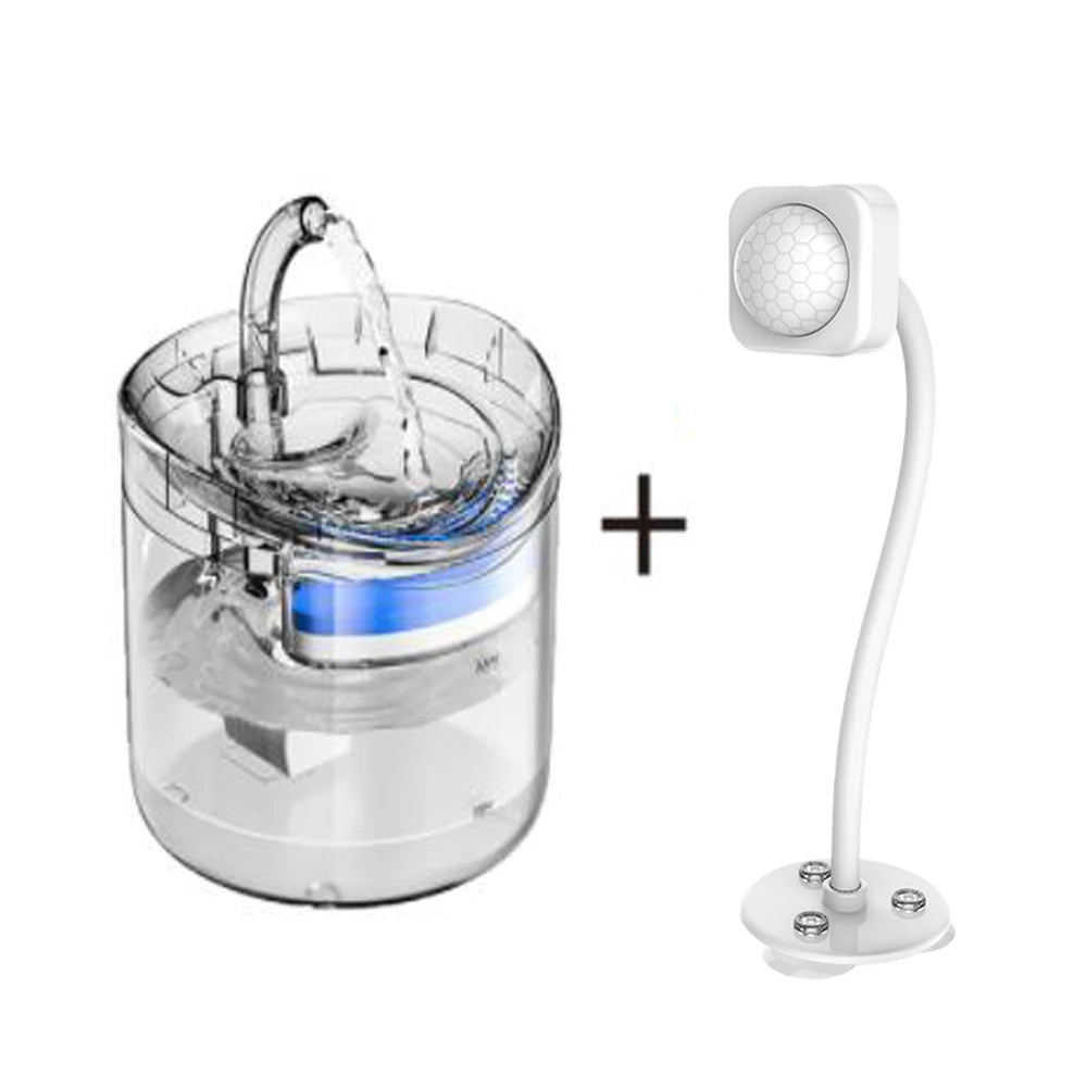 Automatic Cat Dog Water 2L Fountain With Faucet Dog Water Dispenser Transparent Filter Drinker Pet Sensor Drinking Feeder