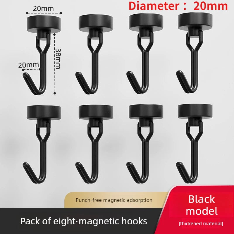 Heavy Duty Neodymium Rare Earth Magnetic Hooks for Cruise Ship Refrigerator Kitchen Home Office Hanging Organization Strong Hold