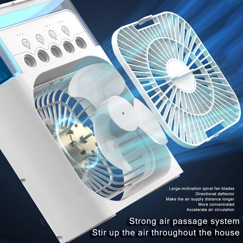 Lenovo Portable Humidifier Fan Air Conditioner Household Small Air Cooler Hydrocooling Air Adjustment For Office 3 Speed Fan New