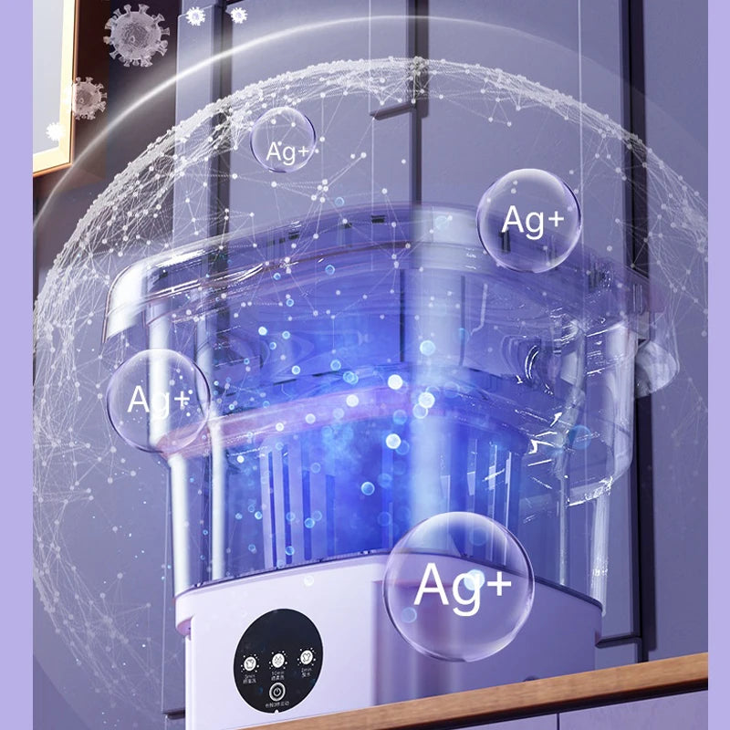 New Folding Portable Washing Machine Big Capacity with Spin Dryer Bucket for Clothes Travel Home Underwear Socks Mini Washer