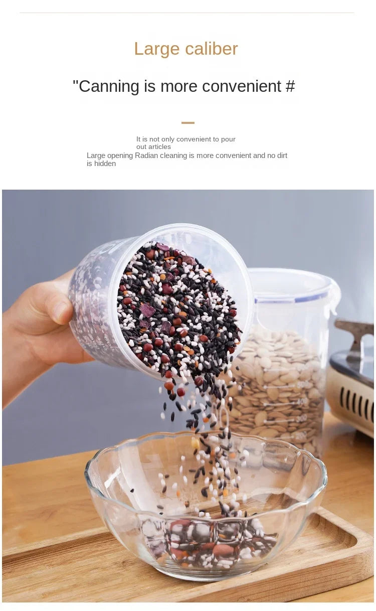 1-4PCS Sealed Jars With Scale Grain Crisper Kitchen Refrigerator Organize Sealed Container Clear Jar Spice Sugar Storage Boxes