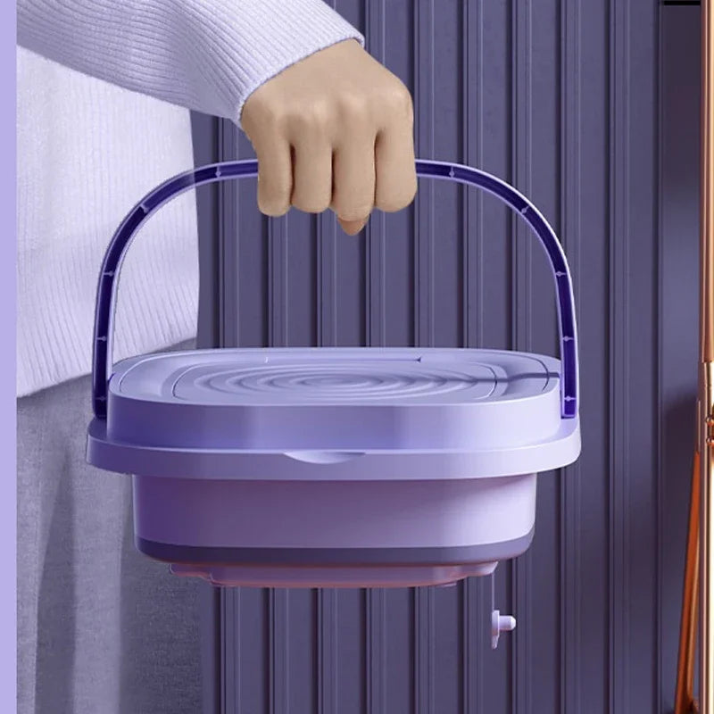 New Folding Portable Washing Machine Big Capacity with Spin Dryer Bucket for Clothes Travel Home Underwear Socks Mini Washer
