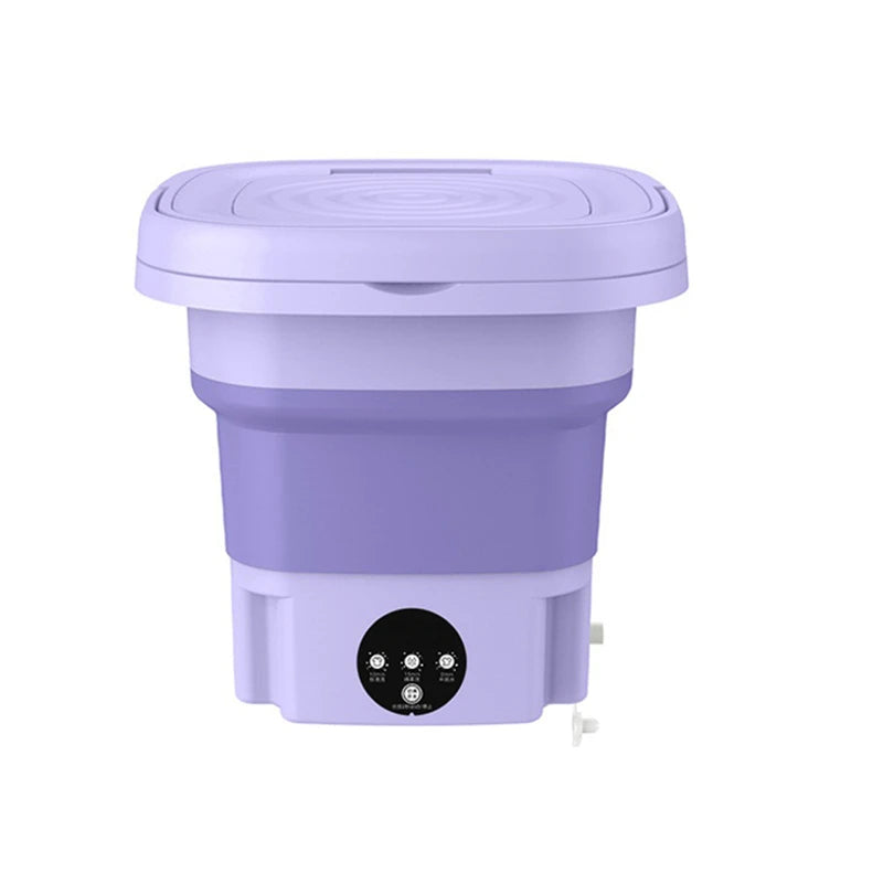 New Folding Portable Washing Machine Big Capacity with Spin Dryer Bucket for Clothes Travel Home Underwear Socks Mini Washer