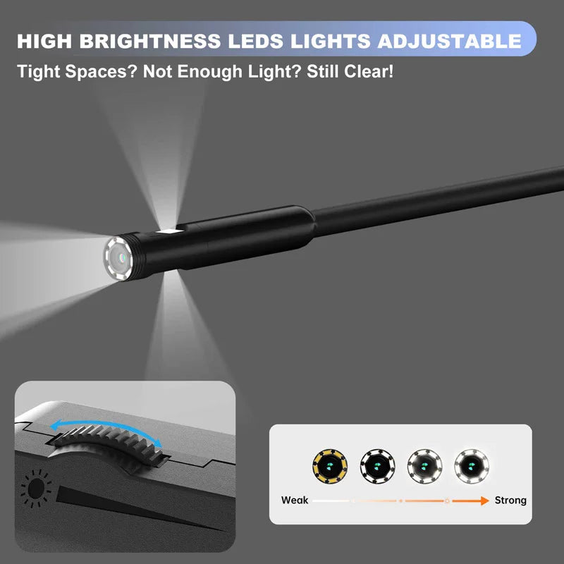 Triple Lens WIFI Endoscope HD1080P Single Dual Lens Wireless Pipe Inspection Borescope Camera Car Check Waterproof LEDs 2600mAh