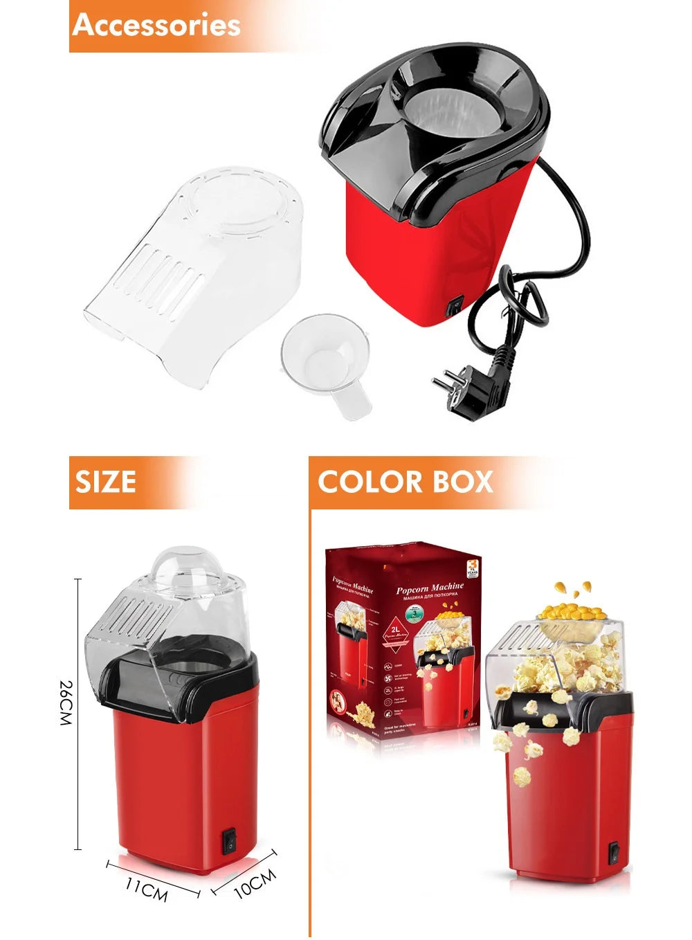 Popcorn Makers Mini Popcorn Machine Electric Household Appliance Machine Fully Automatic Popcorn Machine For Home Kitchen 220V