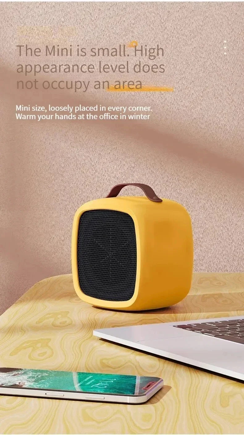 Mini Portable Heaters Desktop Mutes Fast Heating Warmer Fan 500W PTC-Ceramic Warm Air Heaters for Indoor Office Winter