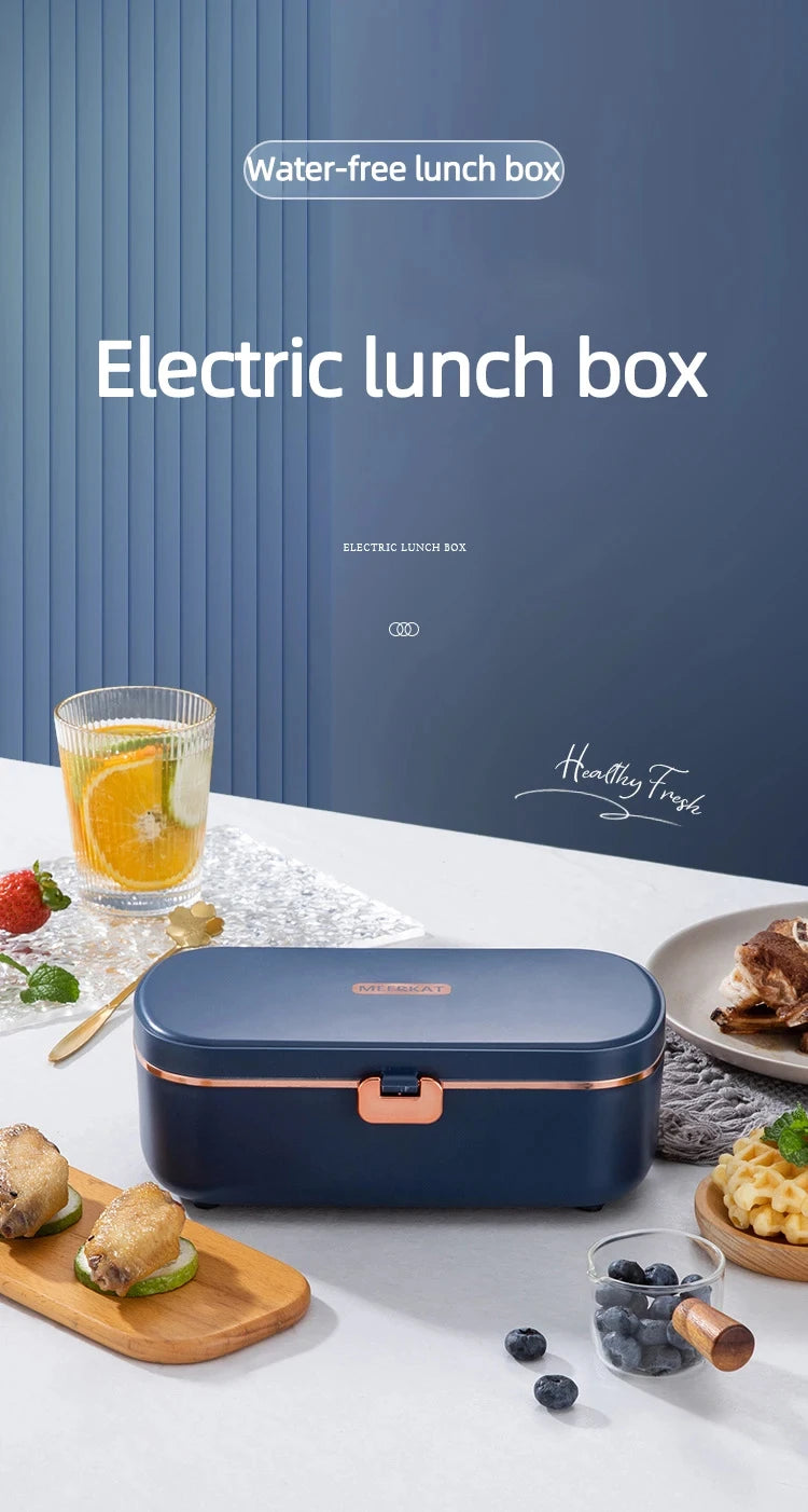 220V Electric Lunch Box 900ml Portable Rice Cooker Water Free Heating Bento Box  Thermostatic Heating Food Warmer For Office