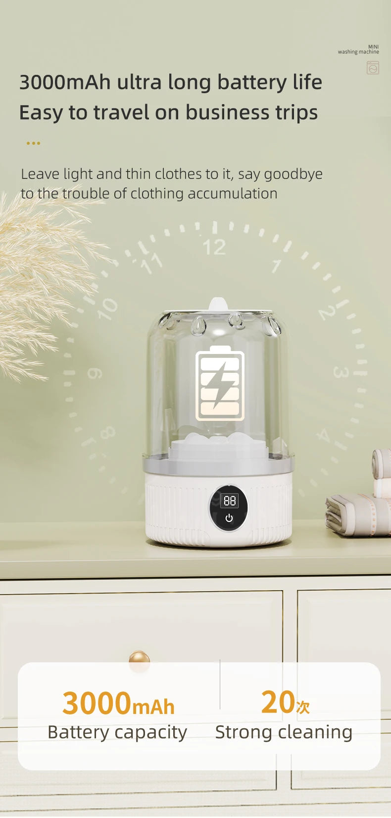 Mini Household Electric Washing Cup Underwear Socks Small Wireless Charging Washing Machine Pet clothes washing machine