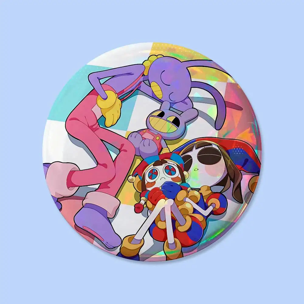 The A-Animated D-Digital Circus Badges 25 32 44 58 75 Mm Round Cosplay Pin Bag Decor Fans Collect Friends Gifts Brooch Souvenir