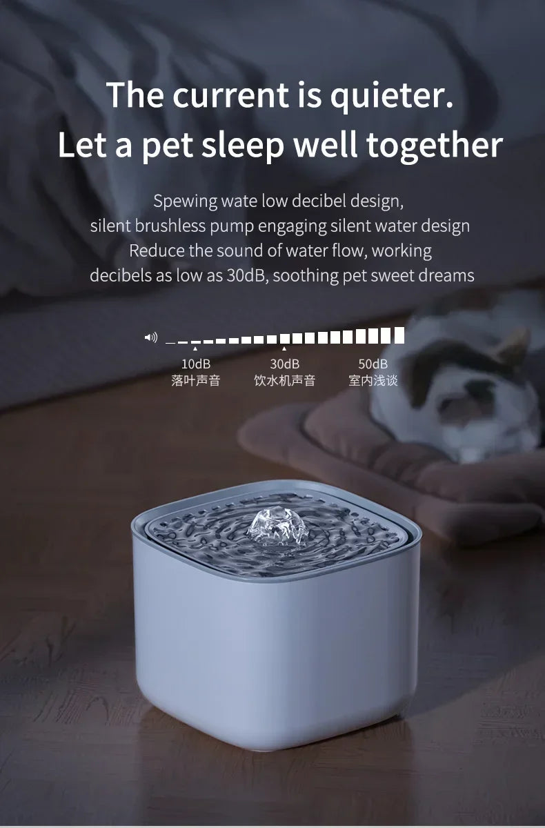 3L Cat Water Fountain Auto ERecirculate Filter Large Capacity Filtring Cat Water Drinker 1USB Electric Mute Cats Water Dispenser