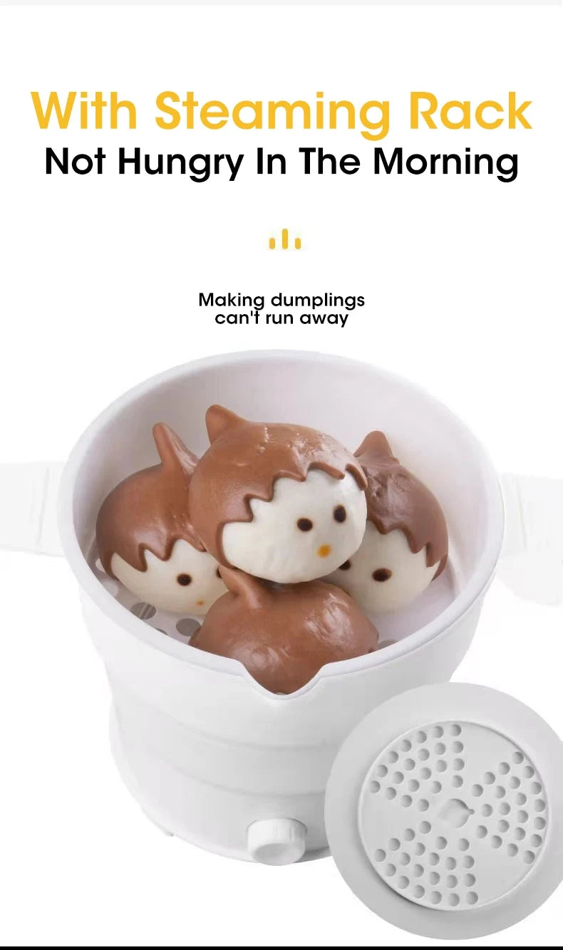 HOMEFISH Foldable Silicone Electric Pot Portable Multi-Purpose Hot Water Boiler for Travel 110/220V Kettle Ideal for Camping