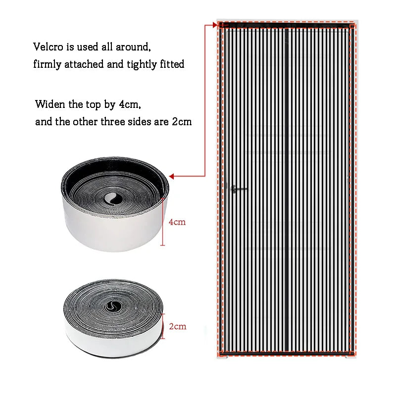 Diamond mesh mosquito proof door curtain, summer mosquito net, magnetic mesh curtain,self-adhesive,home use,no punching required