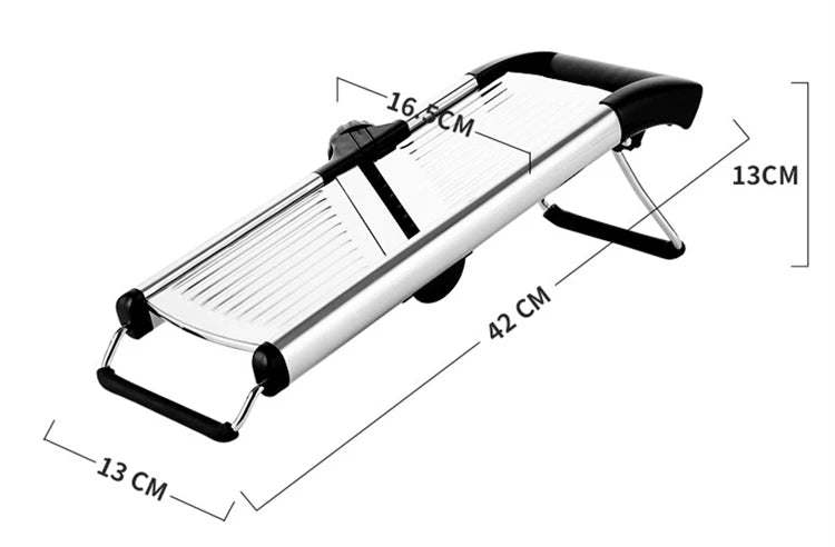 LMETJMA Adjustable Mandoline Slicer Stainless Steel Vegetable Slicer Chopper Cutter for Potato Tomato Onion Carrot JT213