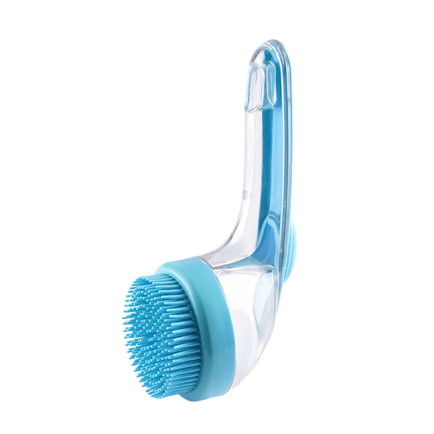 1pc Pet Bath Brush Soft Silicone Long Handle With Shampoo Dispenser Gentle Massage For Grooming And Cleaning Fur And Hair