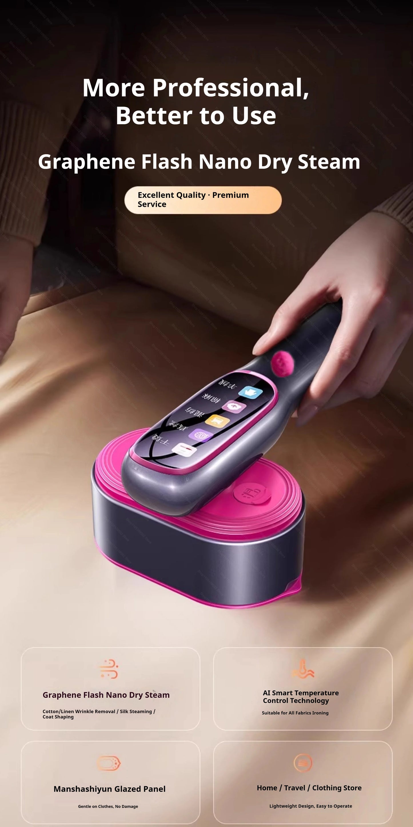 NEW Handheld Steam Iron Garment Steamer Portable Mini for Clothes Fast Heating Travel Garment Fabric Press Machine with Home