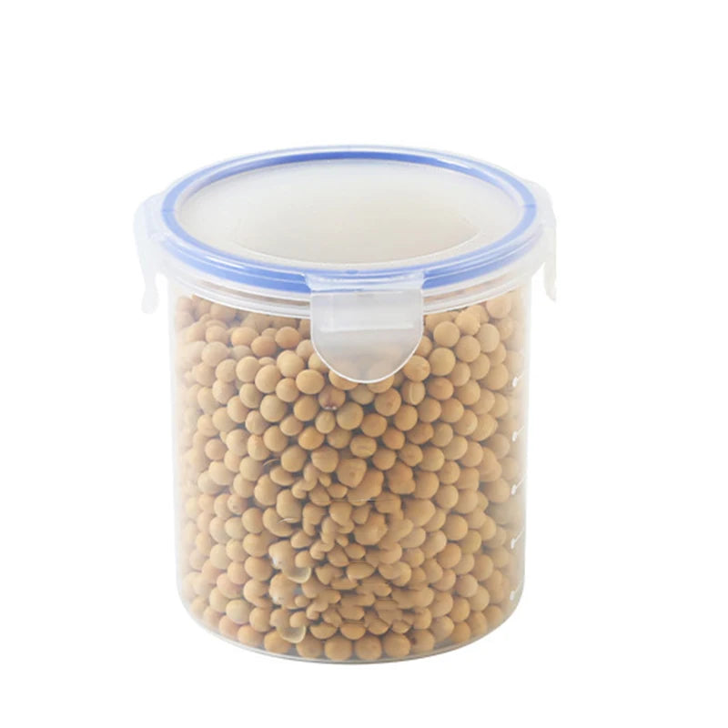 1-4PCS Sealed Jars With Scale Grain Crisper Kitchen Refrigerator Organize Sealed Container Clear Jar Spice Sugar Storage Boxes